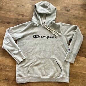 Champion Pullover Hoodie Sweatshirt‎ Womens Size M Gray Sporty Casual Athleisure